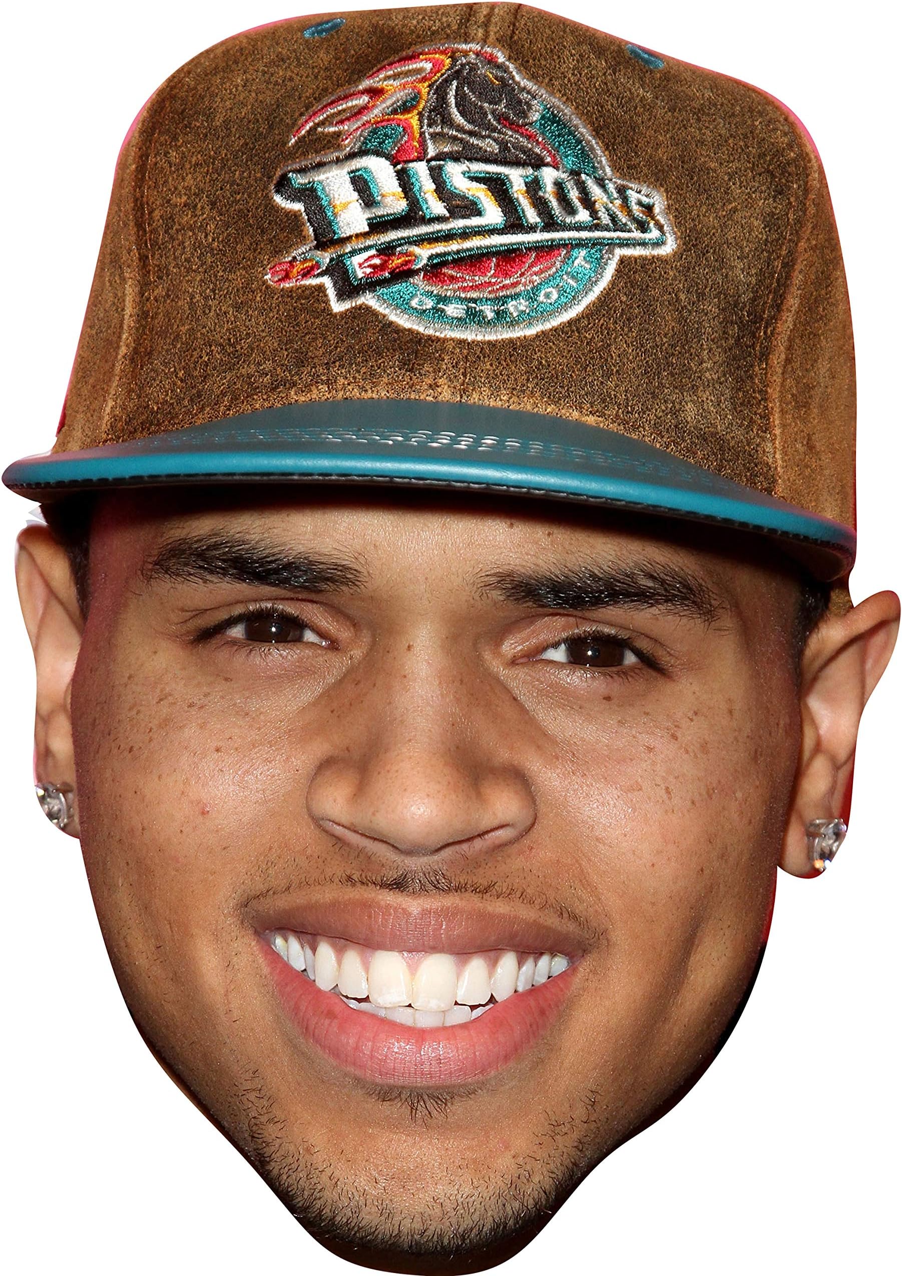 FoxyPrinting Chris Brown Celebrity Cardboard Party Face Mask Fancy Dress