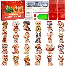 Dog Diamond Art Kits Advent Calendar 2026, DIY Christmas Ornament Crafts