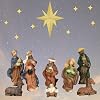 Nativity Set of 8 Durable Hand Painted Poly Stone Figures Measures 12