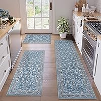 Vista 3 de Juego de 3 alfombras de cocina de otoño de KIMODE, alfombras de cocina boho desgastadas antideslizantes lavables, alfombras largas de cocina