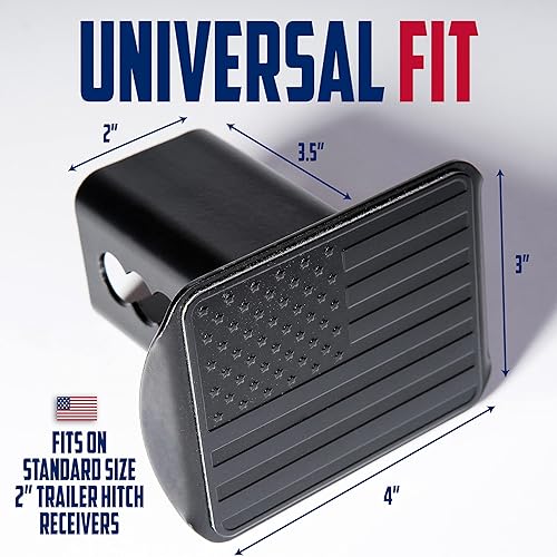 Miniatura 2 de Zone Tech - Cubierta táctica de enganche de bandera estadounidense de Estados Unidos, acero inoxidable de alta calidad, de metal negro, emblema de