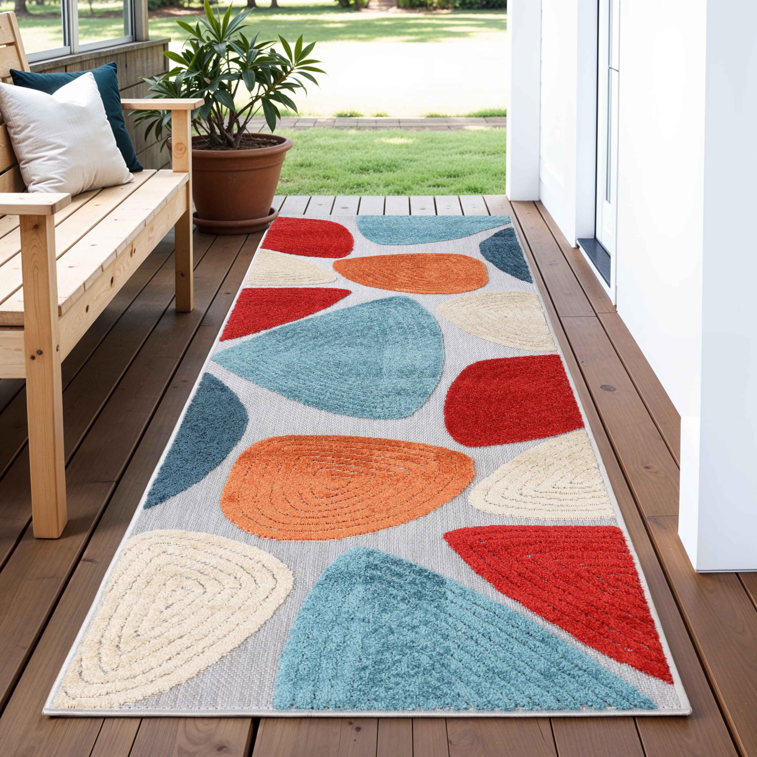 Tapis de couloir robuste Superior Tulip grand passage pour entrée et jardin