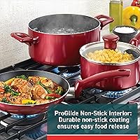 Vista 2 de T-fal Essence, juego de ollas y sartenes antiadherentes, 20 piezas, color rojo