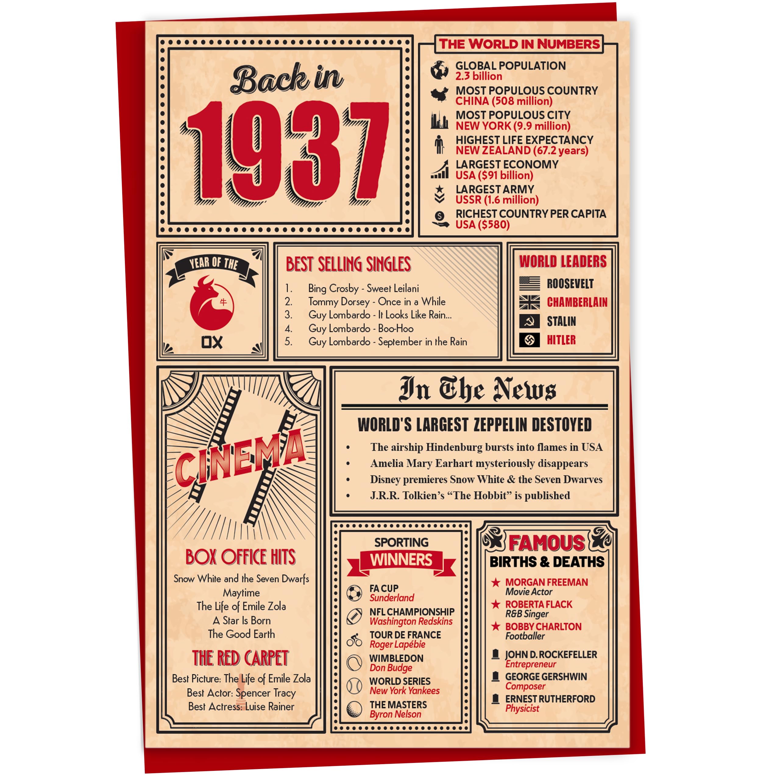 50th Birthday Card - Back in 1976 In This Year Card, Greeting Card for Men and Women, Birthday Cards for Women, Birthday Cards for Men, 50th Anniversary Card, 5x7 — view 48