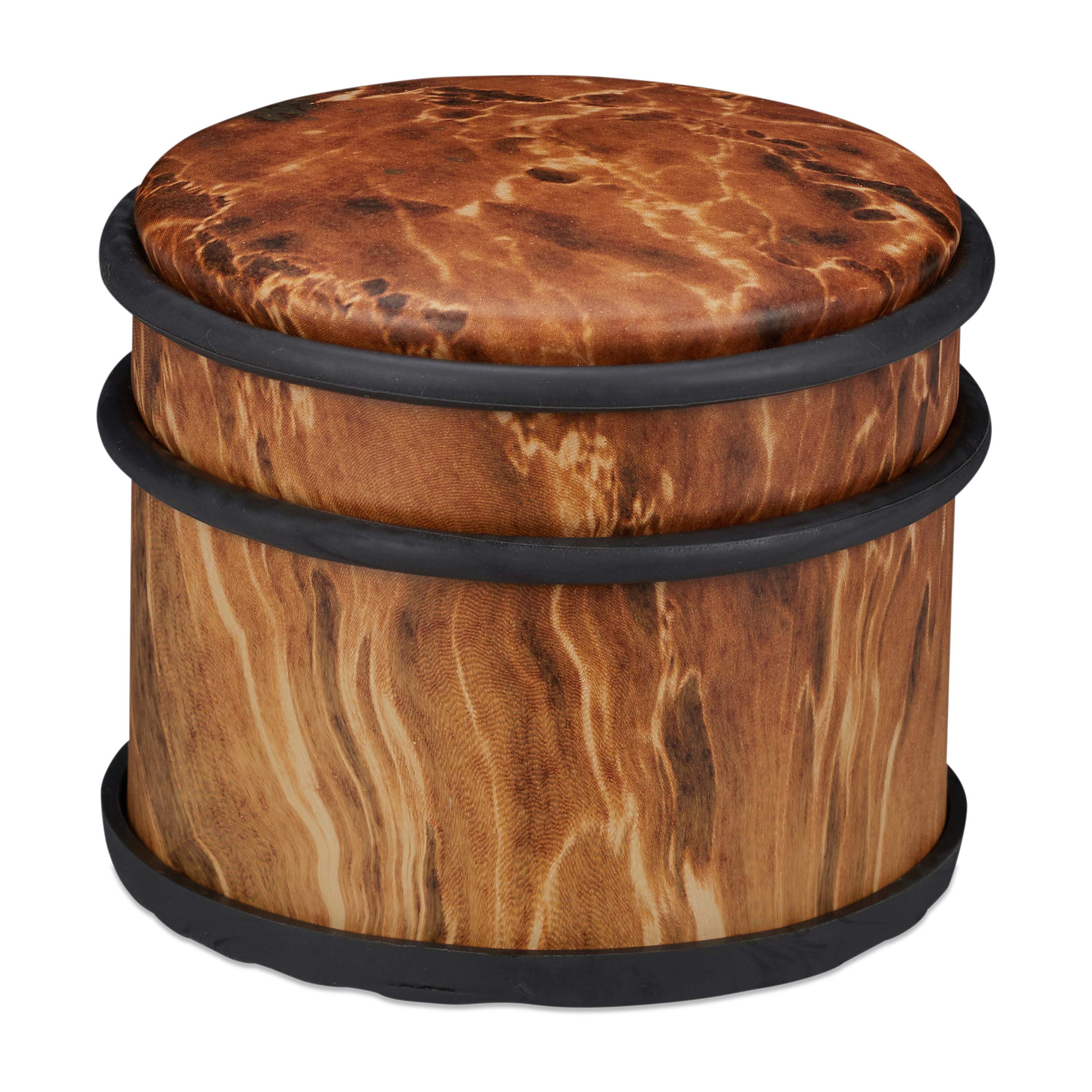 10 Topes Puerta, Puertas y Ventanas Pesadas, Acero Inoxidable y Goma, Efecto Madera, Freno, 9,5cm Ø, Marrón Oscuro