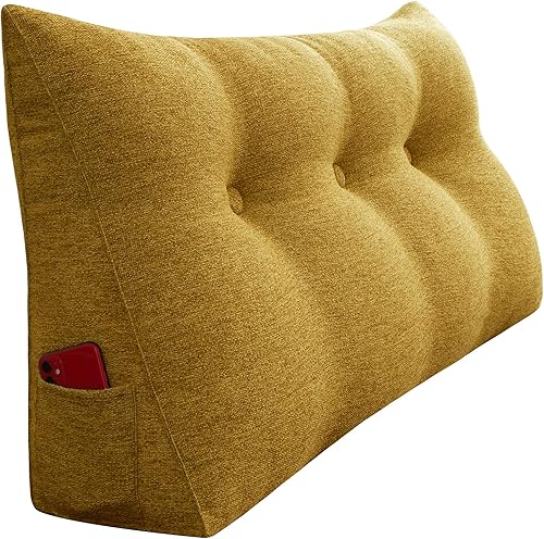 Almohada de cabecera de cuña para dormitorio, almohada de lectura, soporte de espalda para sentarse en la cama, cojín lumbar, posicionamiento