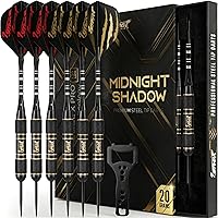 IgnatGames Steel Tip Darts Set - 20g Brass Barrels, Tempered Steel Points, Aluminum Shafts, 16 GlideXPro Flights & Accessories in Gift Case