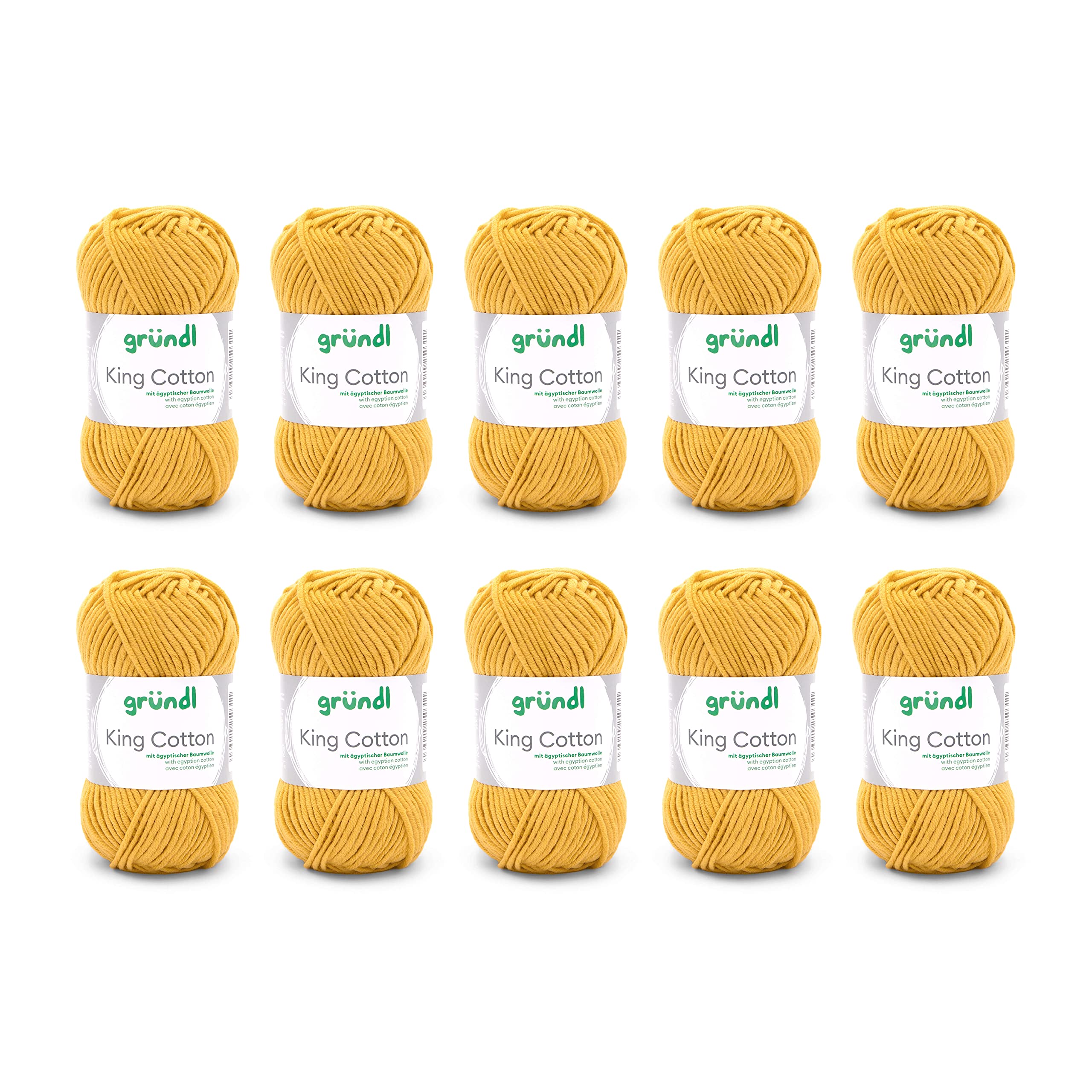Gründl King Cotton Wool, Thick Wool for Knitting, Knitting Yarn, Crochet Yarn, Soft and Skin Friendly, 55% Polyacrylic
