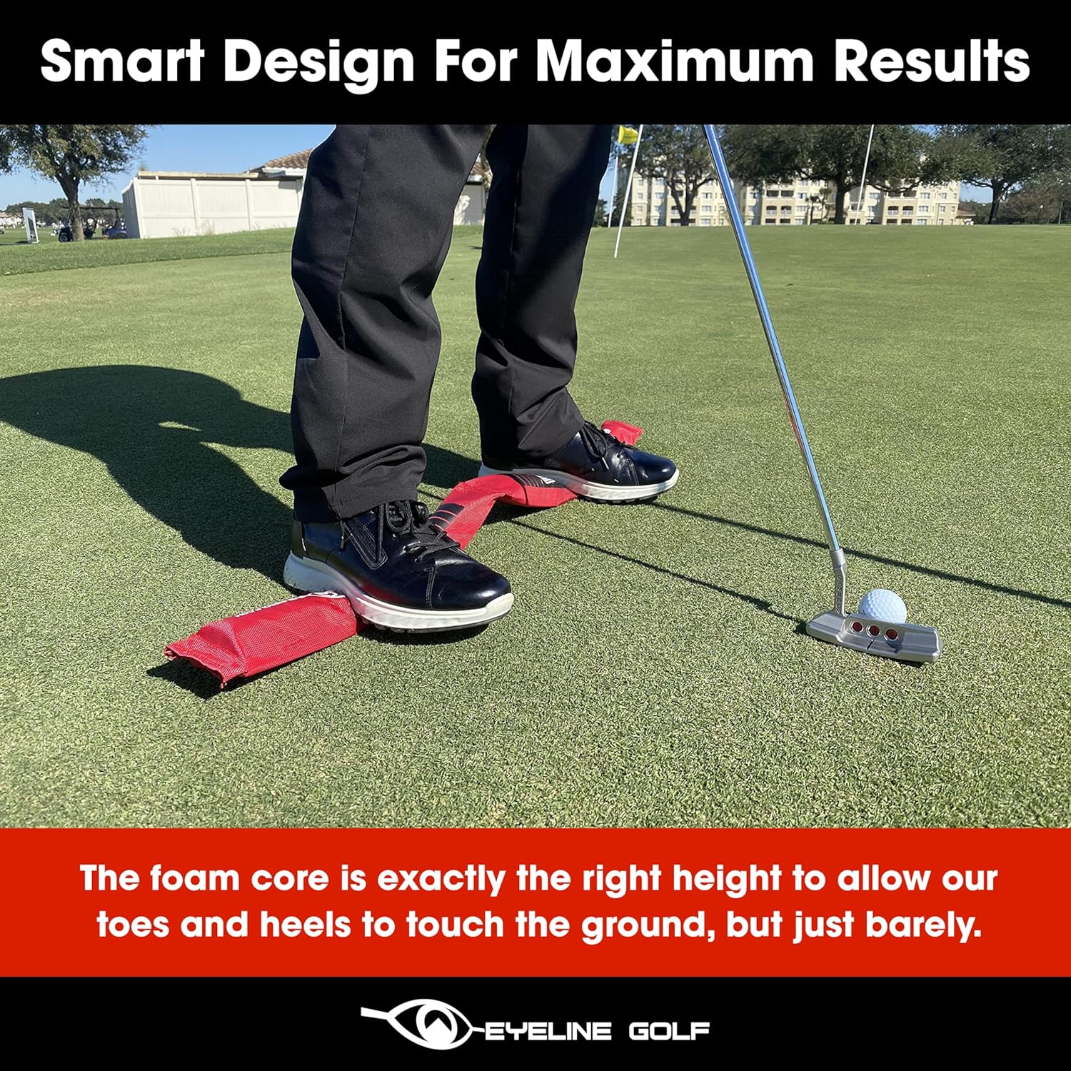 EyeLine Golf Balance Rod, Golf Training Equipment - Practice Swing, Balance Putting, Chipping, Full Swing, Improve Contact Consistency, Durable, Foldable, Multiple Shot Type Practice, Made in USA.