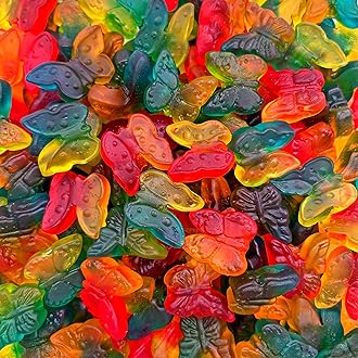 Gummy Butterflies Candy, Assorted Fruit Flavored (1 Pound Bag)