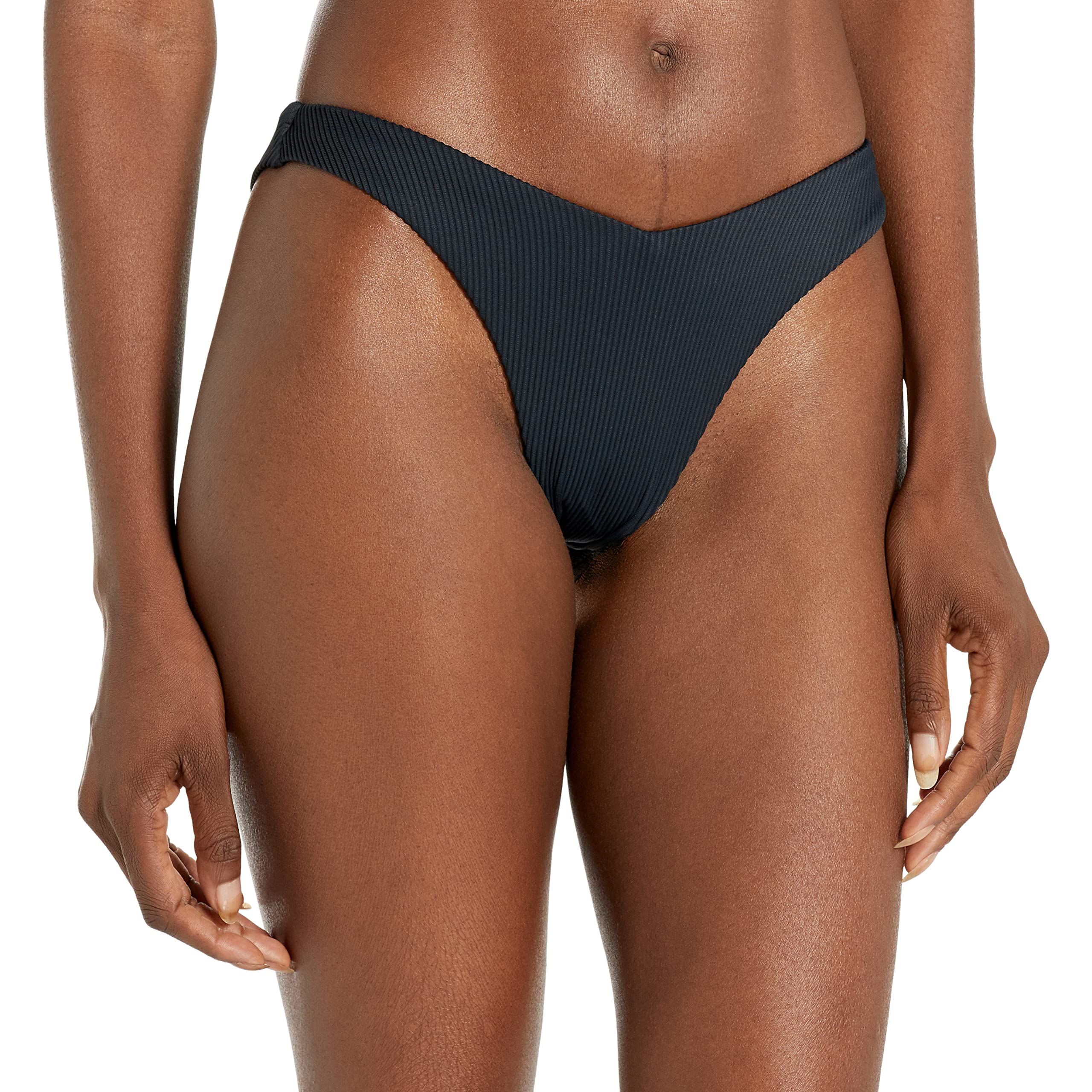 RoxyLove High-Leg Cheeky Ribbed Bikini Bottoms