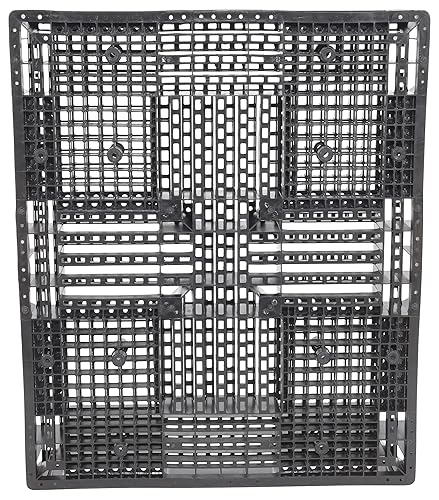 Miniatura 4 de Vestil PLPB-4840 Palet de polietileno negro con entrada de 4 vías, capacidad de 8800 libras, 39.125 pulgadas de largo, 46.875 pulgadas de ancho, 6