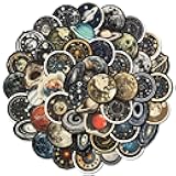 50Pcs Celestial Stickers Pack, Planet Moon Space Astronomy Sticker for Scrapbook Junk Journal Supplies Planner Laptop Luggage Home Decor, Waterproof Cosmic Galaxy Stickers for Adults