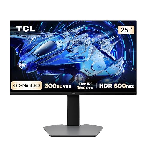 Monitor Gamer TCL 25 Polegadas QLED Mini LED Full HD G64 300Hz 1ms (GtG) Freesync HDR 600 nits 25G64