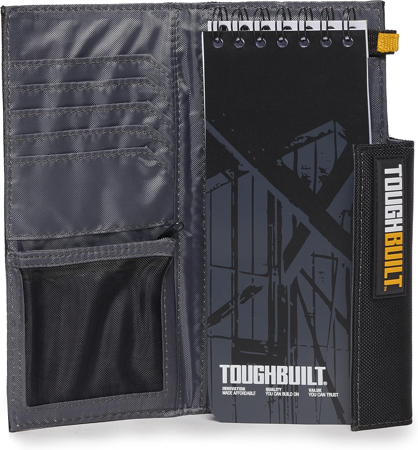 ToughBuilt - Tool Belt Pouch, Organizer with Multi-Purpose Storage, Accessory Organization & Notebook Holder