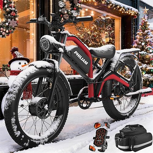 Electric Bike for Adults,5000W/3000W Peak Dual Motor ebike 35MPH E Bikes for Men Women,52V 32/23AH Battery, 80/100 Miles Range Ebike,26”Fat Tire Full Suspension E-Bike