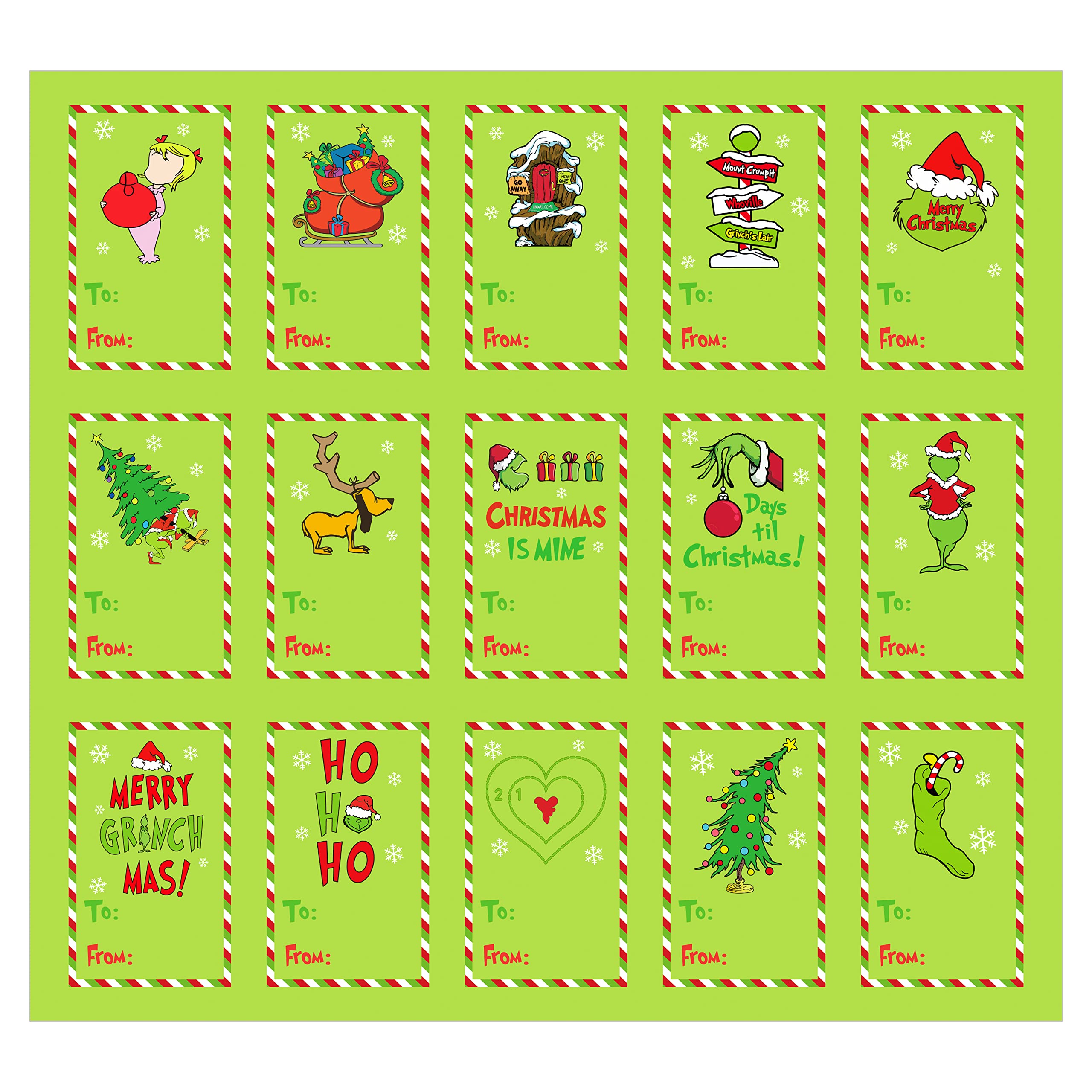 150Pcs Self Adhesive Christmas Monster Mouse Name Tags Stickers, Xmas Gift Tags Stickers, Christmas Presents Labels Sticker for Boxes Bags Envelopes Package Christmas Decoration, 2.76×1.77 Inches