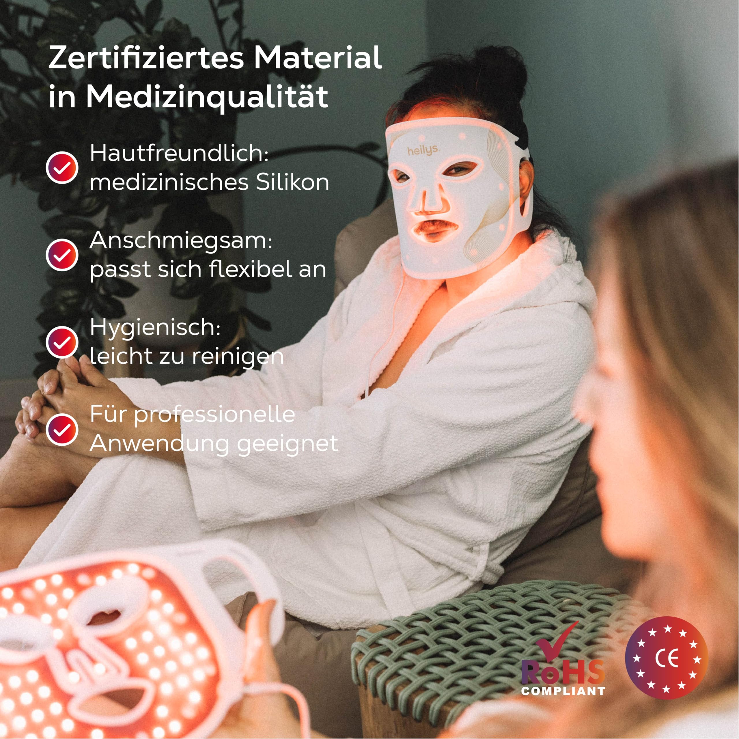 Rotlichtmaske Gesicht – LED Gesichtsmaske mit 316 LEDs, Rotlicht, Nahinfrarot & Blaulicht – Lichtmaske aus flexiblem Silikon für Hautpflege, Entspannung & Wohlbefinden