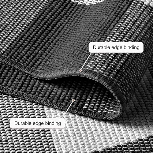 Miniatura 3 de joybest Buffalo - Alfombra a cuadros de 4 x 6 pies, alfombra de algodón tejida a mano para interiores y exteriores, alfombra para patio, sala de