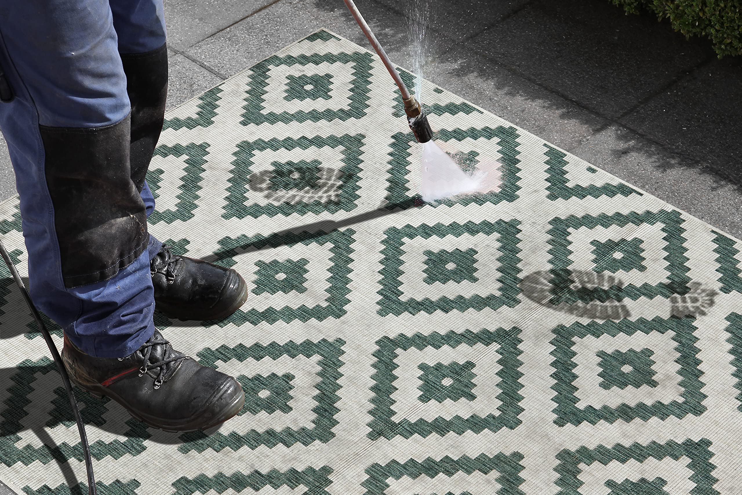 NORTHRUGS Malta-omkeerbaar tapijt, weerbestendig, modern geometrisch
