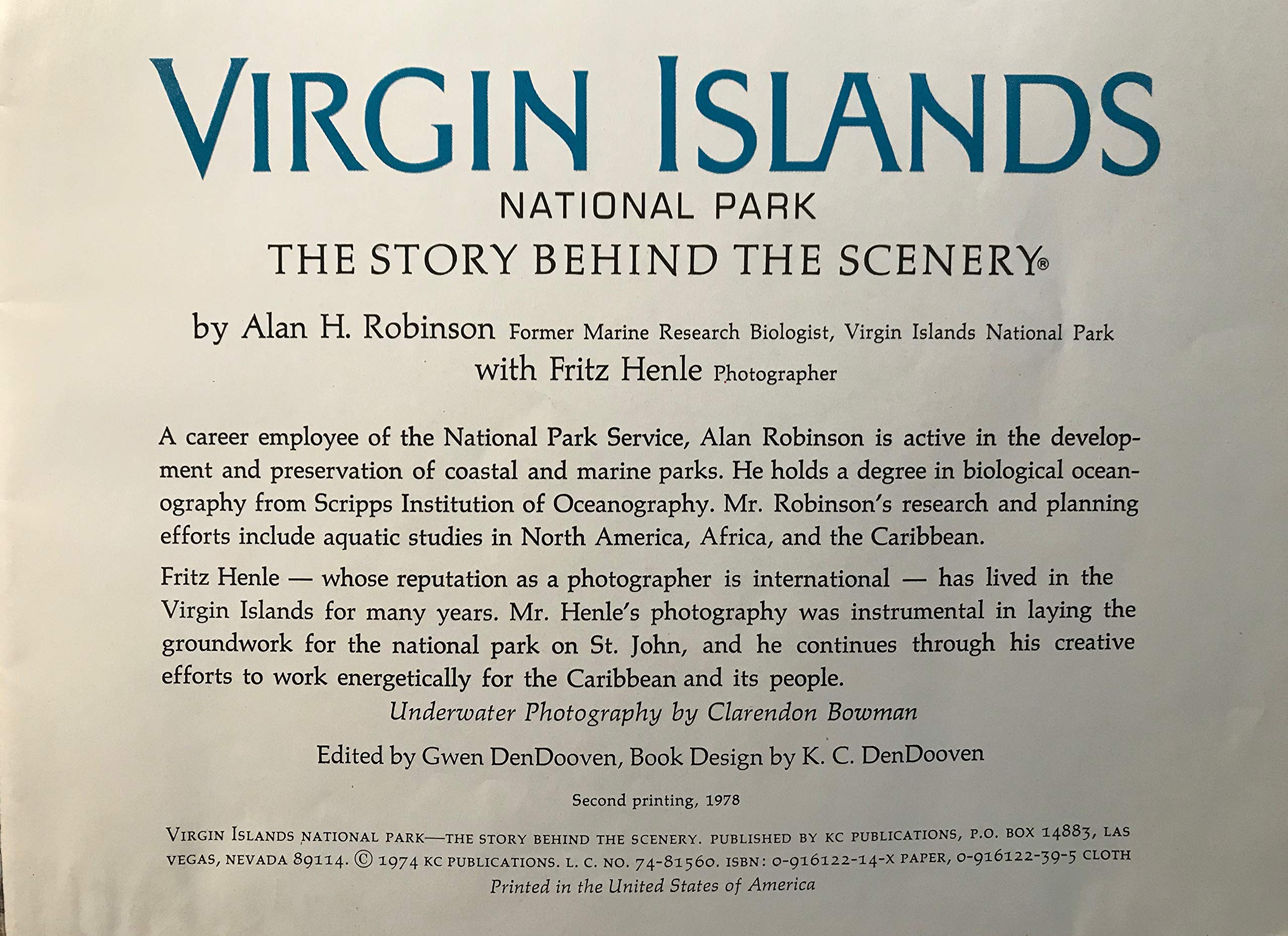 Virgin Islands National Park: The Story Behind the Scenery [Lingua Inglese]