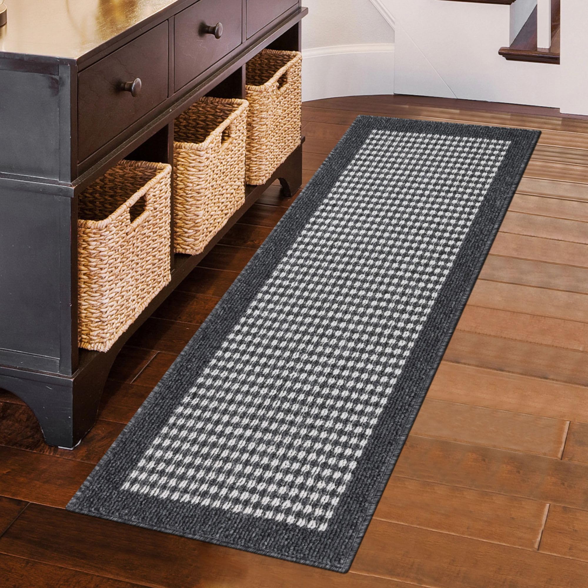 Ileading Laundry Room Runner Rug 20"X59" Water Absorbent Kitchen Floor Mats Non Slip Entryway Throw Rugs Machine Washable Small Carpet for Doormat