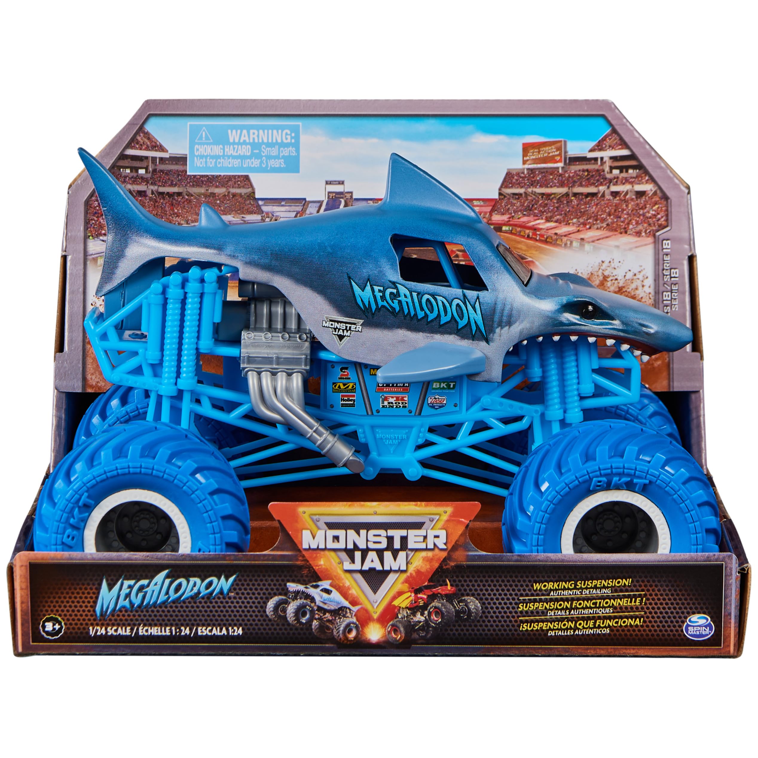 Monster Jam MEGALODON ミニカー Monster Jam, Official Megalodon Monster Truck Collectable Metal