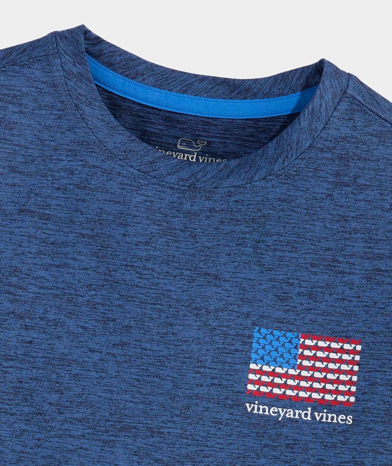 Vineyard Vines Boys Boys' American Flag Whales Short-Sleeve Harbor Performance Tee - Image 4