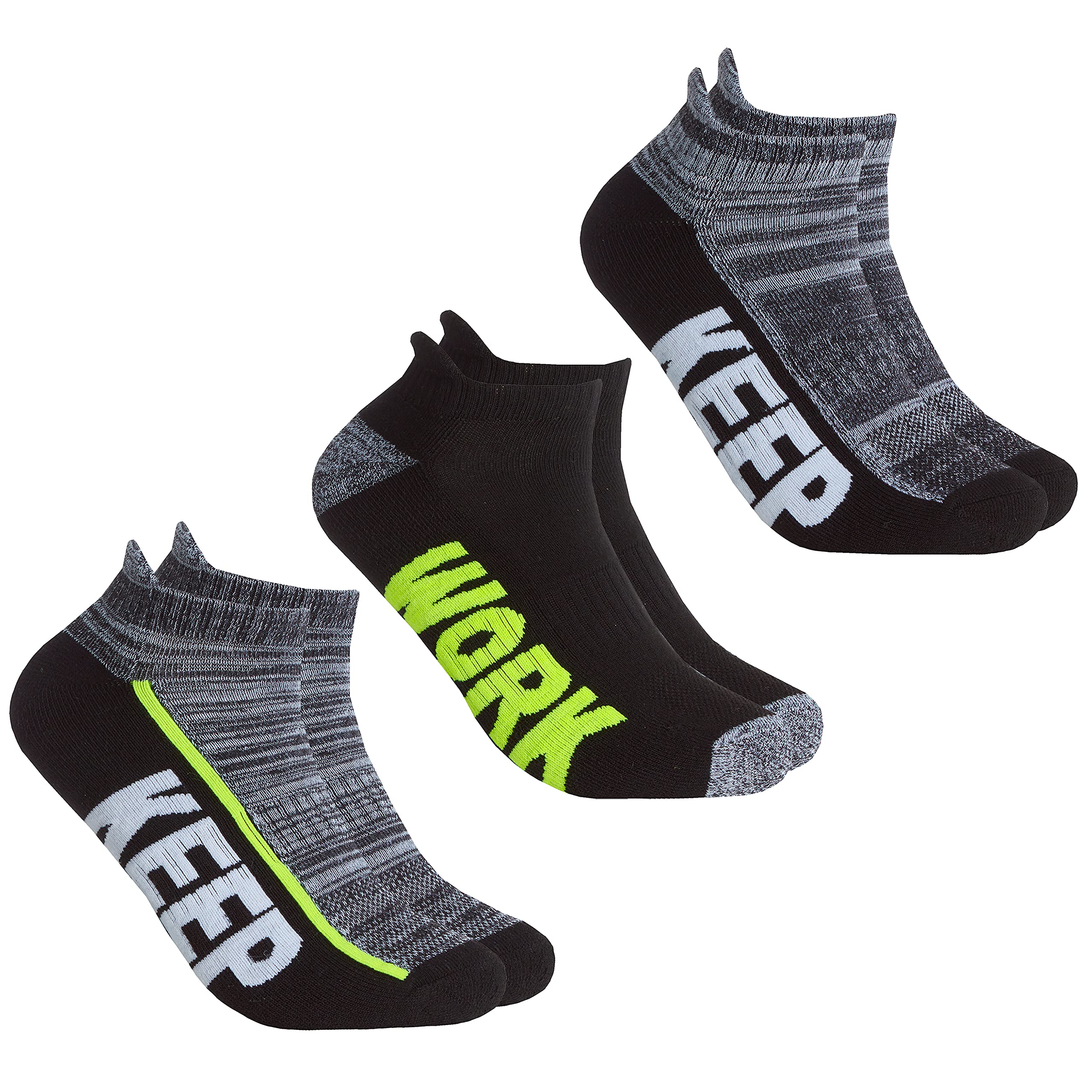 Metzuyan Boys 3 Pairs- Yellow 3 Pairs Kids Childrens Trainer Liner Walk Run Jog Low Cut Ankle Socks Yellow Size 12.5-3.5