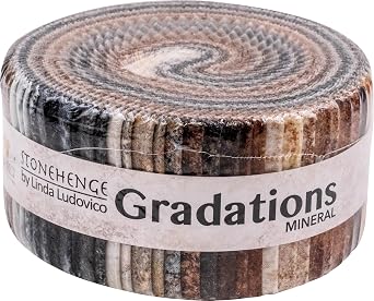 Linda Ludovico Stonehenge Gradations II Mineral Strips 40 2.5-inch Strips Jelly Roll Northcott, Assorted, SGRAD40-360