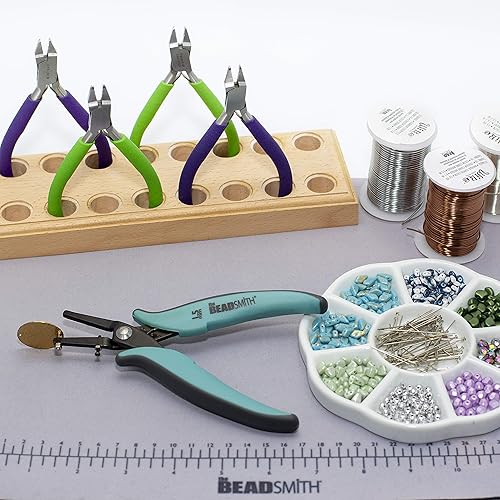 Miniatura 4 de The Beadsmith Alicates perforadores de metal, con protector de calibre, tamaño de orificio de remache de 0.059 in en hoja de hasta calibre 22