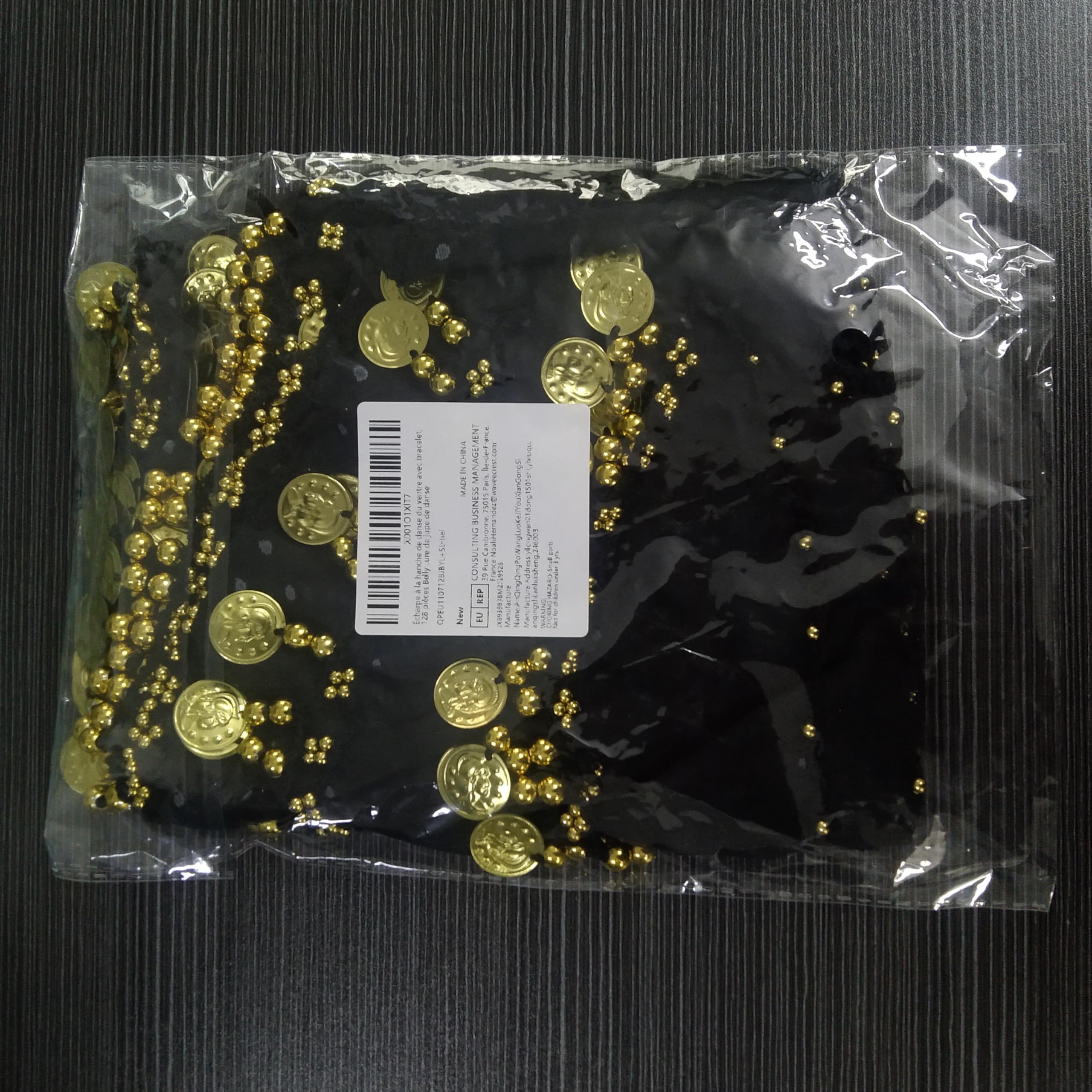 SamHeng Bufanda de danza del vientre con pulsera, 128 monedas cinturón envolvente de falda de danza del vientre con pulseras de tobillo, cadena de cintura de cinturón de falda de baile