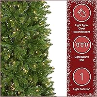 Vista 6 de National Tree Company 6.5 ft Pre-Lit Kingswood Fir Slim Artificial Christmas Tree, 250 Clear Lights, 719 Tips, Includes Stand, Green