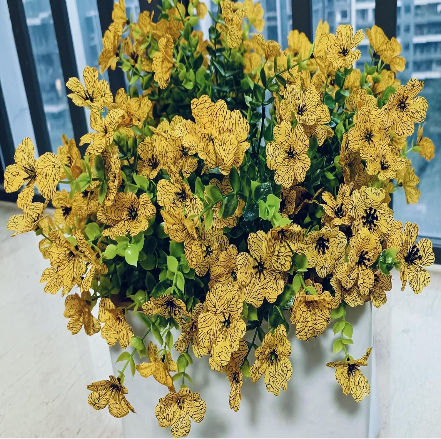 Artificial Flowers for Outdoors Fake Flower Spring Summer Garden Yard Porch Window Home Indoor Decor