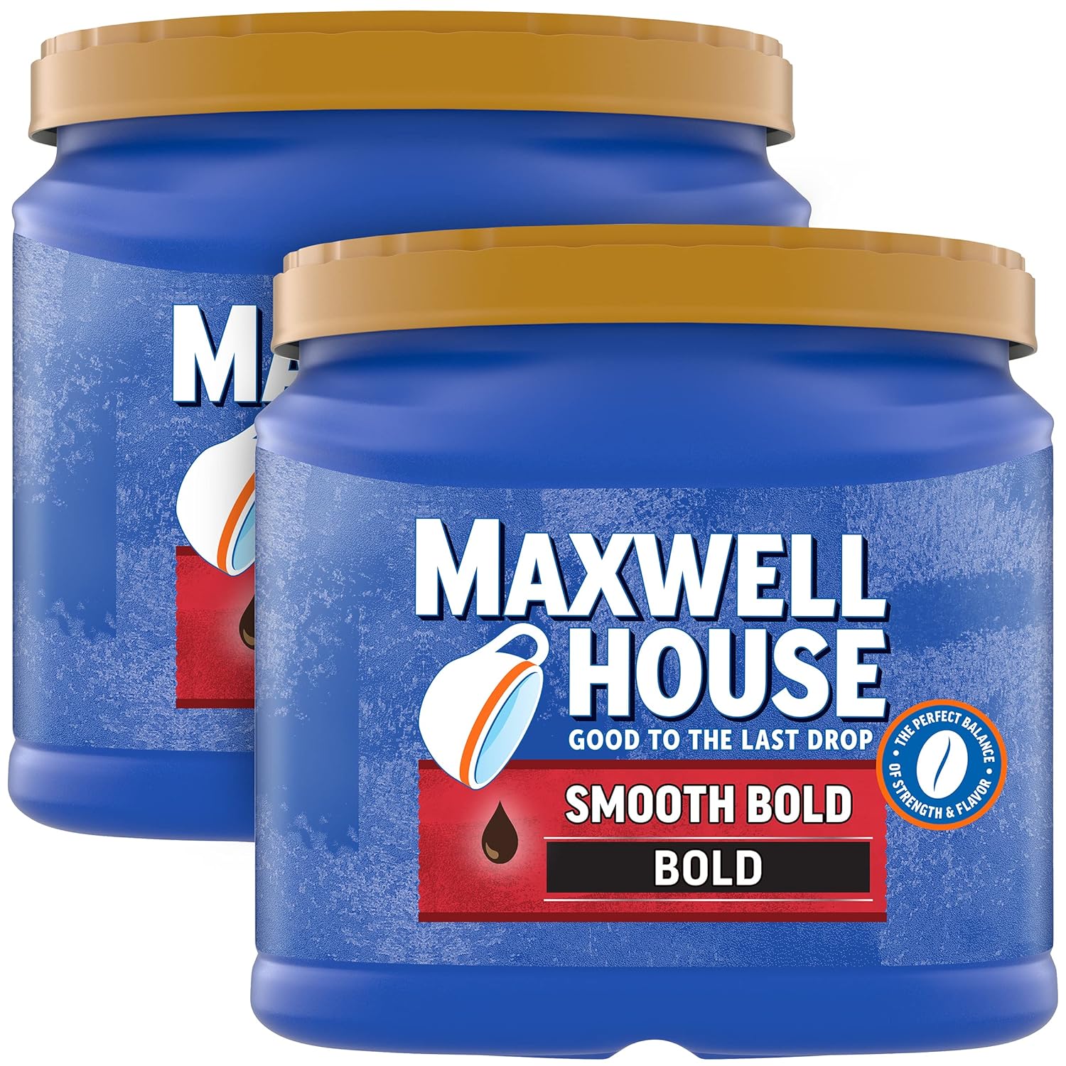 Maxwell House Smooth Bold Dark Roast Ground Coffee (2 ct Pack, 26.7 oz Canisters)
