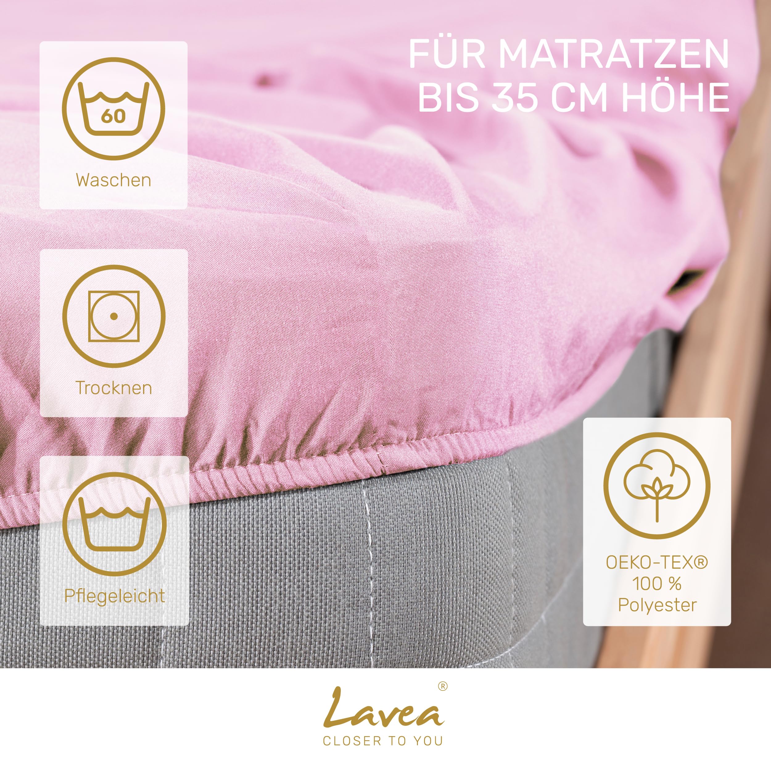Lavea® Set van 2 Hoeslakens 200x220 cm - zachte en ademende microvezel Lavea® Set van 2 Hoeslakens 200x220 cm - zachte en ademende microvezel