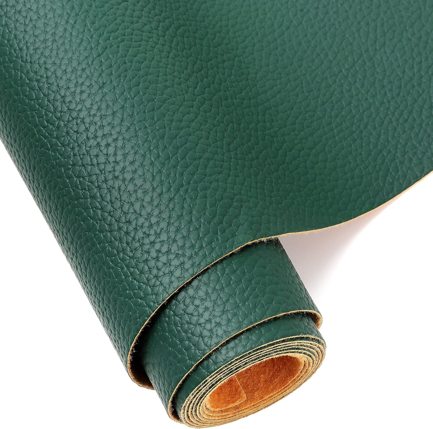 Meneng Solid Faux Leather Rolls 12x53 Inch Dark Green Soft