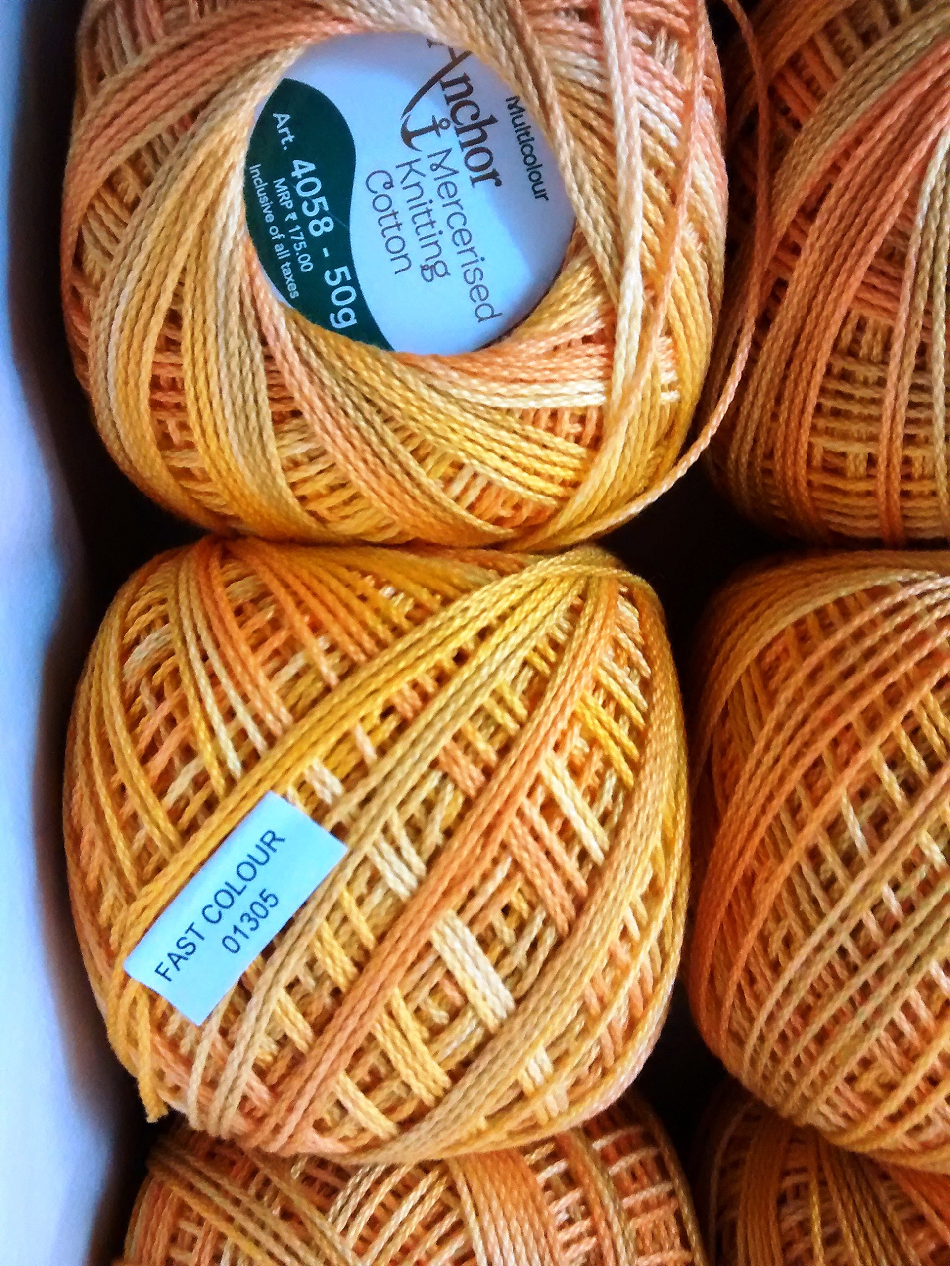 Anchor Mercer Knitting Cotton Multicolour-Multicolour-405801305 - 50 g x 3