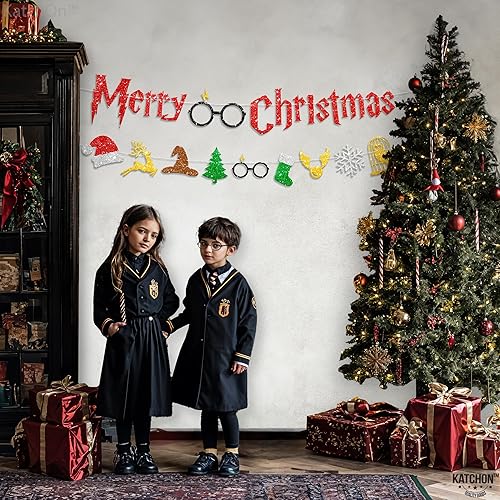 Miniatura 7 de KatchOn, Guirnalda de pancarta de Feliz Navidad con purpurina roja, 10 pies, sin bricolaje, guirnalda de decoraciones de Navidad para interiores,