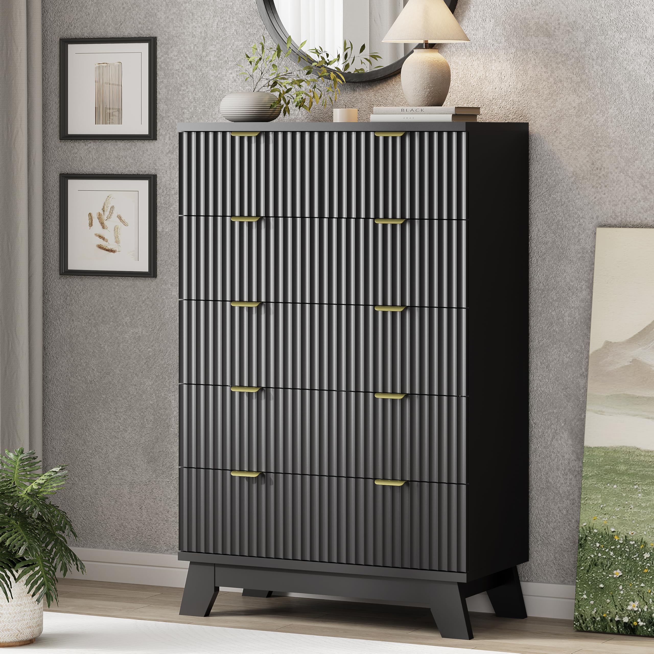 Amazon.com: Xixini Fluted Dresser for Bedroom with 6 Drawers, 46