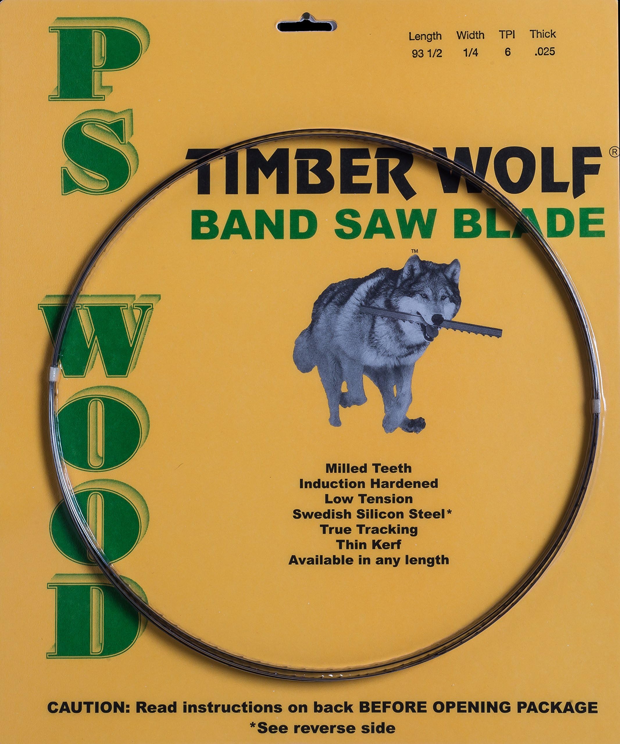 PS Wood Timber Wolf 116" x 1/4 x 4 tpi Band Saw Blade Fits 14" Jet JWBS-14SFX