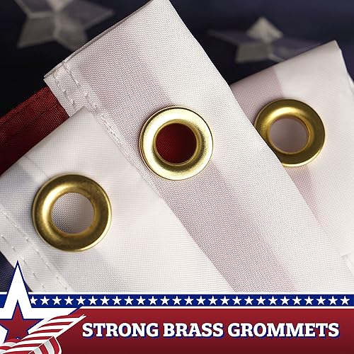 Miniatura 9 de G128 Bandera de abanico plisada de Estados Unidos de 1.5 x 3 pies, centro de estrellas, estrellas y rayas de poliéster bordadas