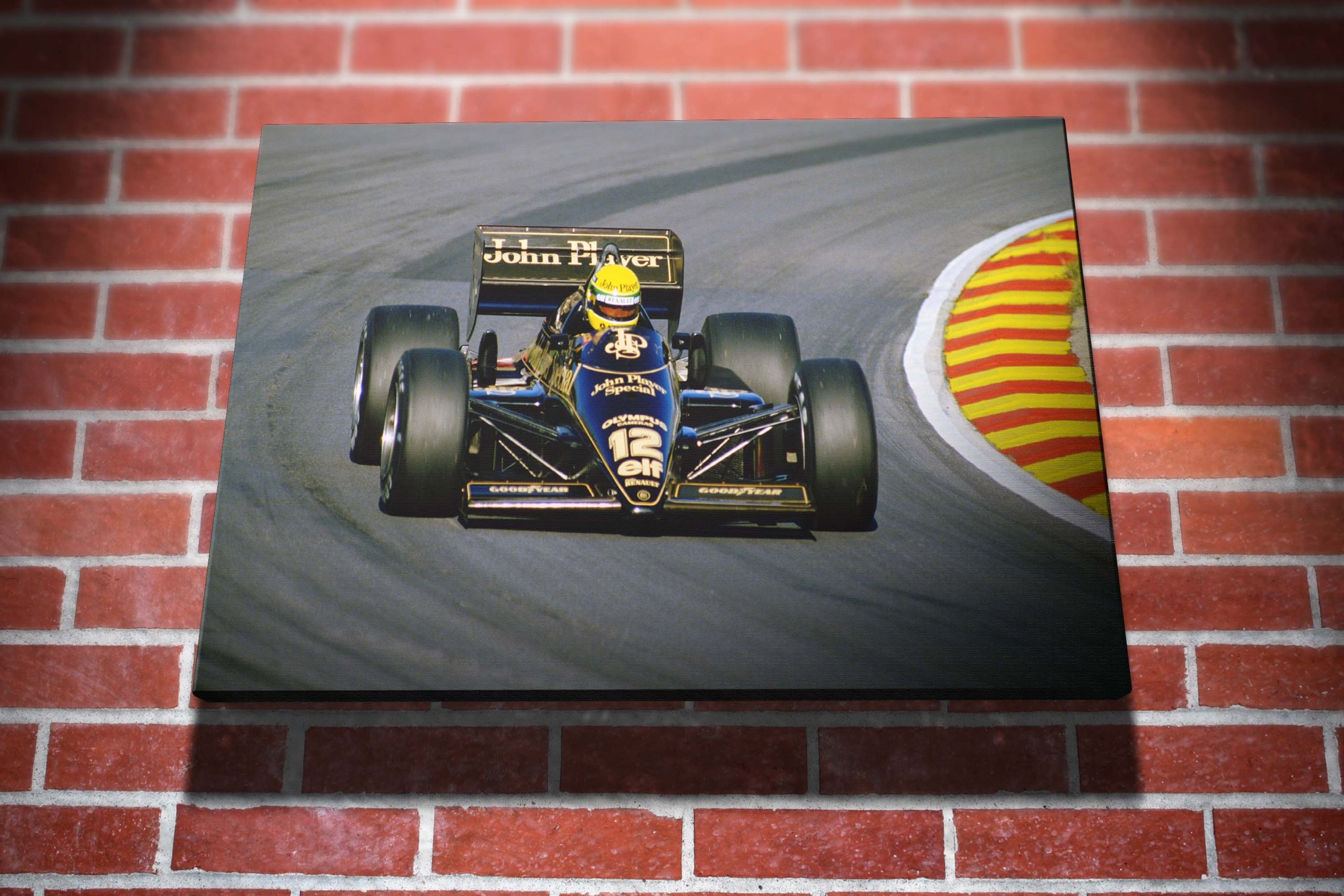 I Art Box Ayrton Senna 1985 Formula One F1 Gallery Framed Canvas Art Picture Print
