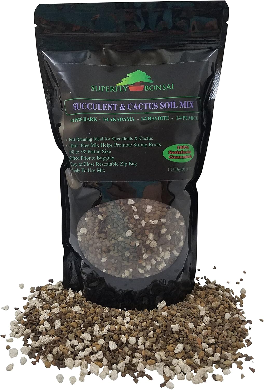 Succulent & Cactus Soil Mix - Premium Pre-Mixed Fast Draining Blend (1.25 Dry Quarts)