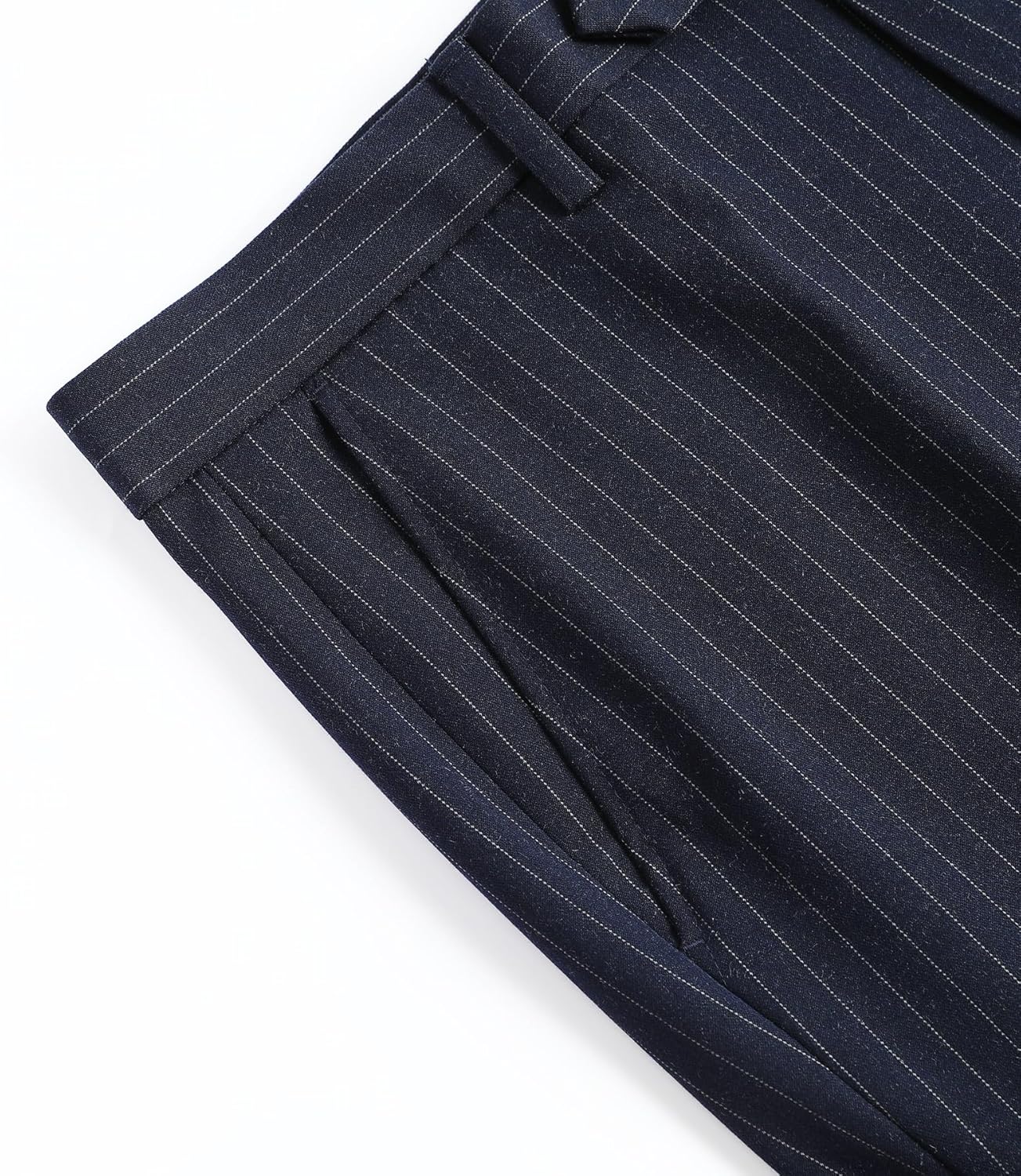 Cloudstyle Men's Vertical Stripe Dress Pants Solid Straight Leg Business Formal Trousers - Image 5