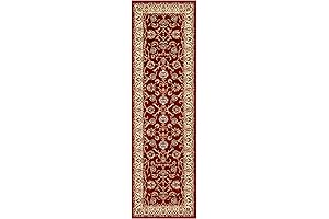 Well Woven Barclay Collection Persian Runner: Vibrant Sarouk Red for Elegant Interiors