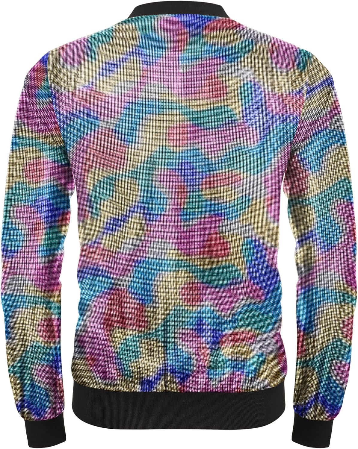 COOFANDY Men's Metallic Jacket 70s Disco Dance Party Costume Shiny Varsity Zipper Baseball Bomber Jacket - Image 3