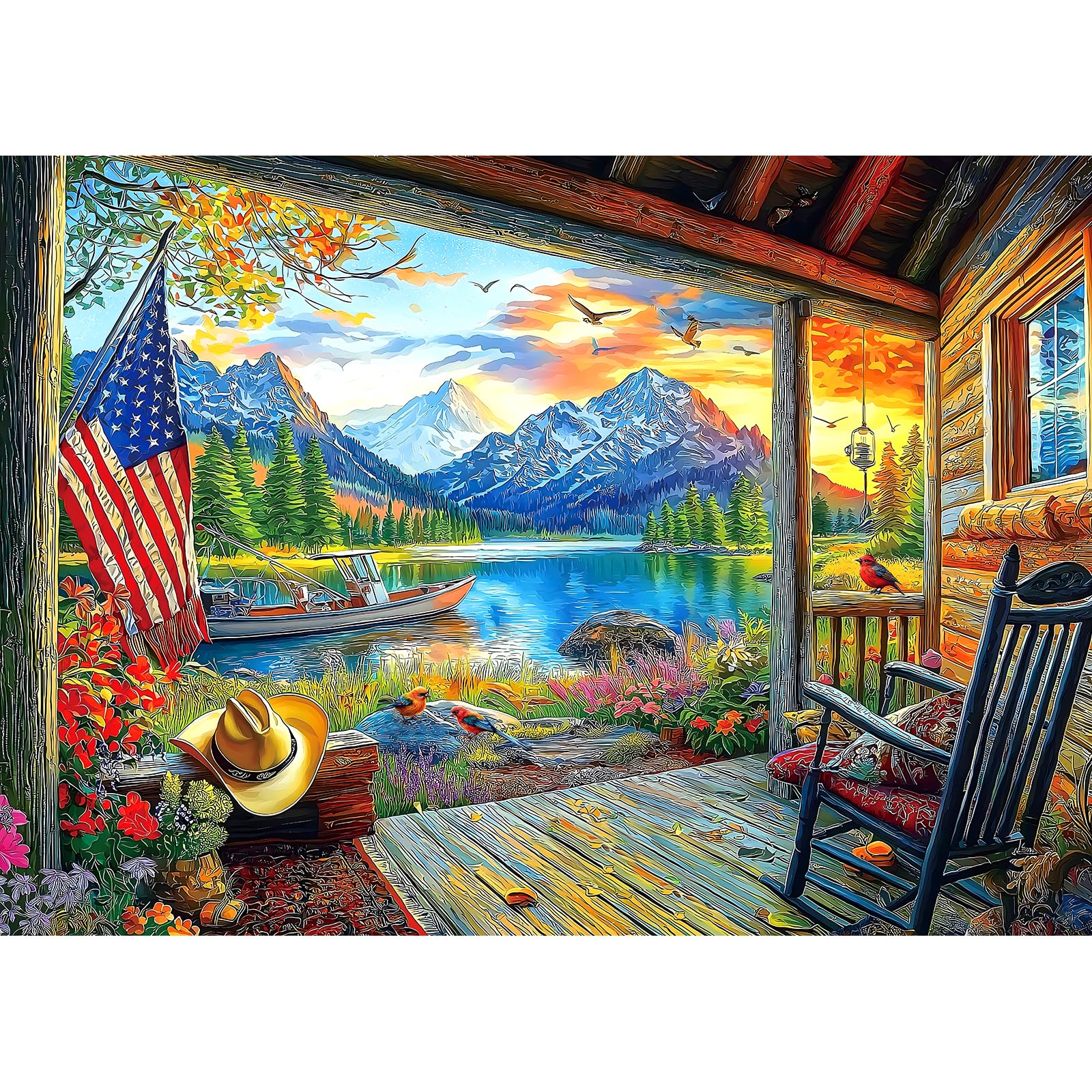 Blueforest Lake Village 1000 Piece Jigsaw Puzzle