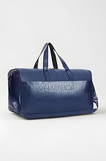 Unisex PU Duffle Bag for Travel | Stylish Leatherette Cabin Luggage | Compact, Comfortable & Spacious Hand Duffel Bag for Weekend Trips, Gym & Office | Suitable for Men and Women | Navy Blue