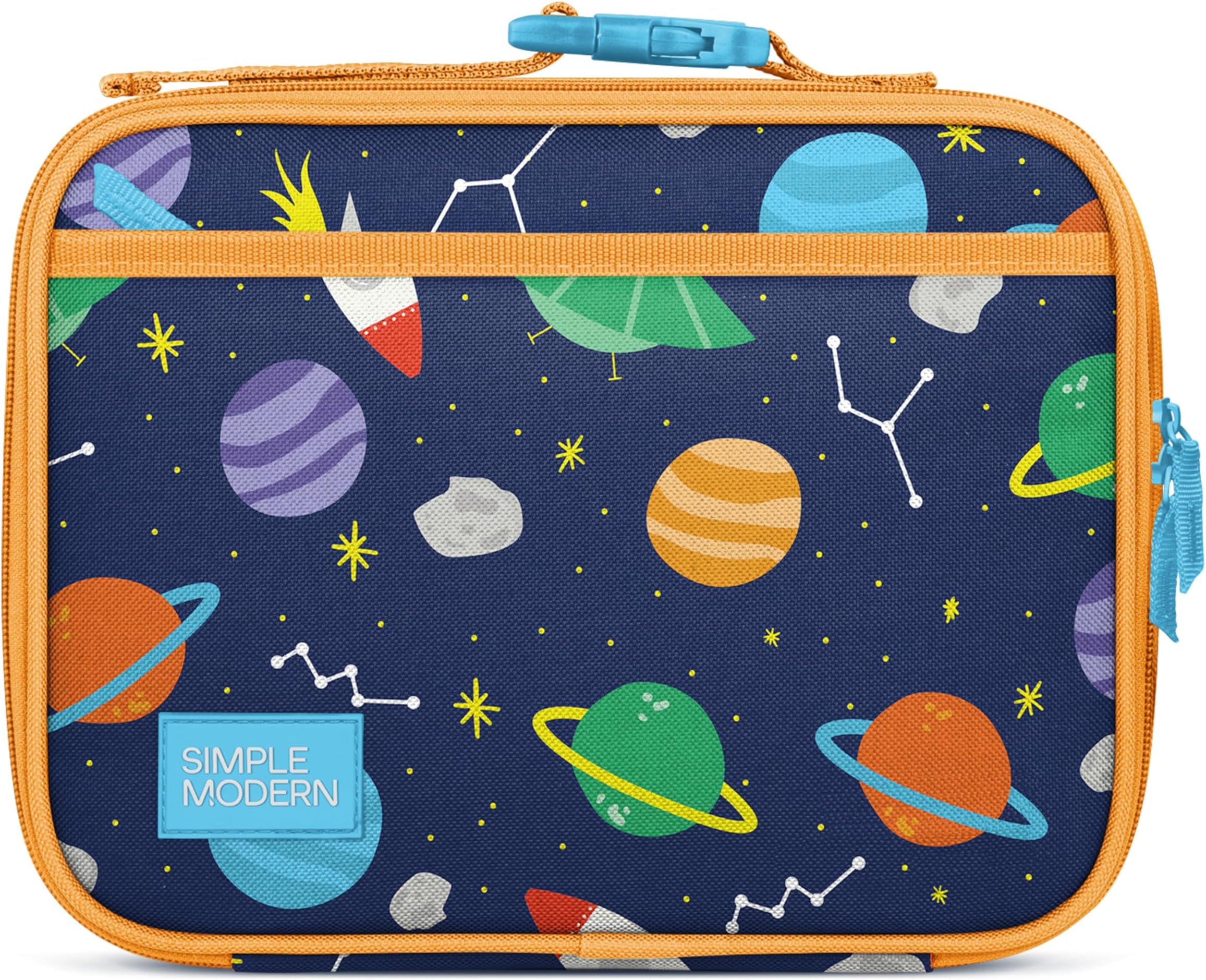 Simple Modern Kids Lunch Box for School | Reusable Insulated Lunch Bag for Toddler, Girl, and Boy | Meal Containers with Exterior & Interior Pockets | Hadley Collection | Outer Space